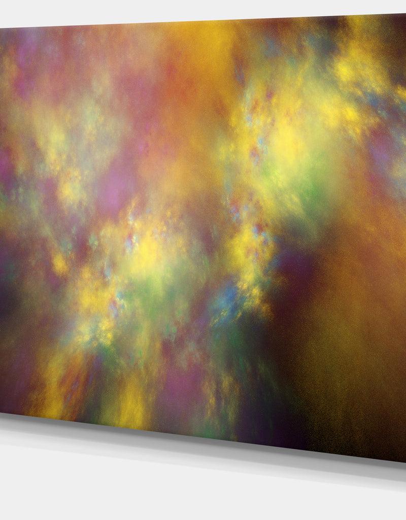 DesignQ Perfect Yellow Starry Sky - Extra Large Abstract Canvas Art Print