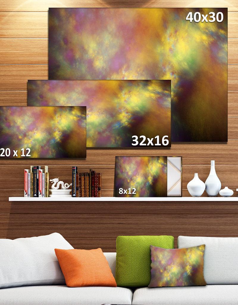 DesignQ Perfect Yellow Starry Sky - Extra Large Abstract Canvas Art Print