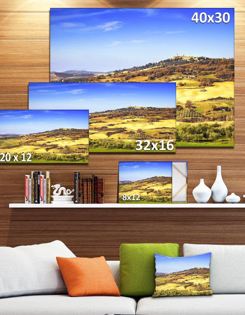 DesignQ Pienza Medieval Village Italy - Oversized Landscape Wall Art Print