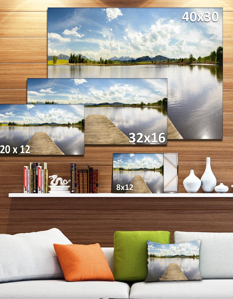 DesignQ Pier Into Sea Bavaria Panorama - Large Seascape Art Canvas Print