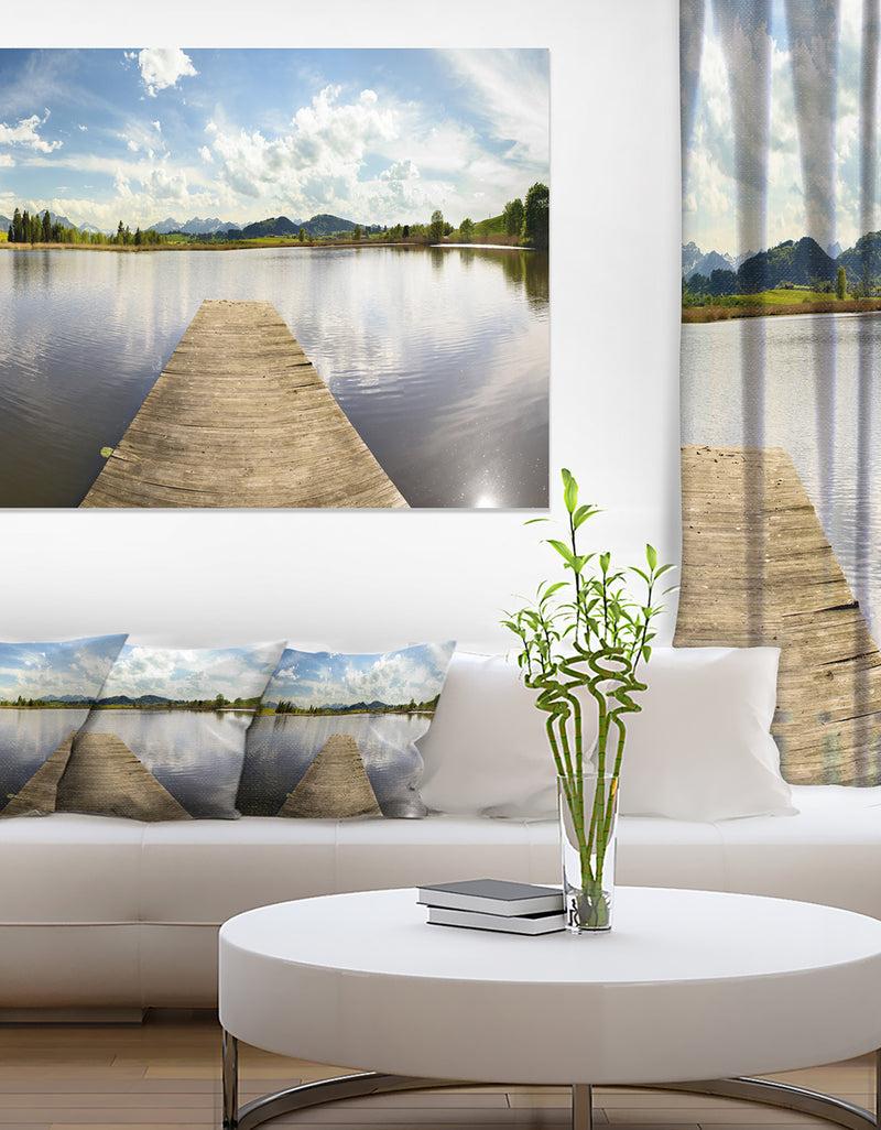 DesignQ Pier into Sea Bavaria Panorama - Large Seascape Art Canvas Print