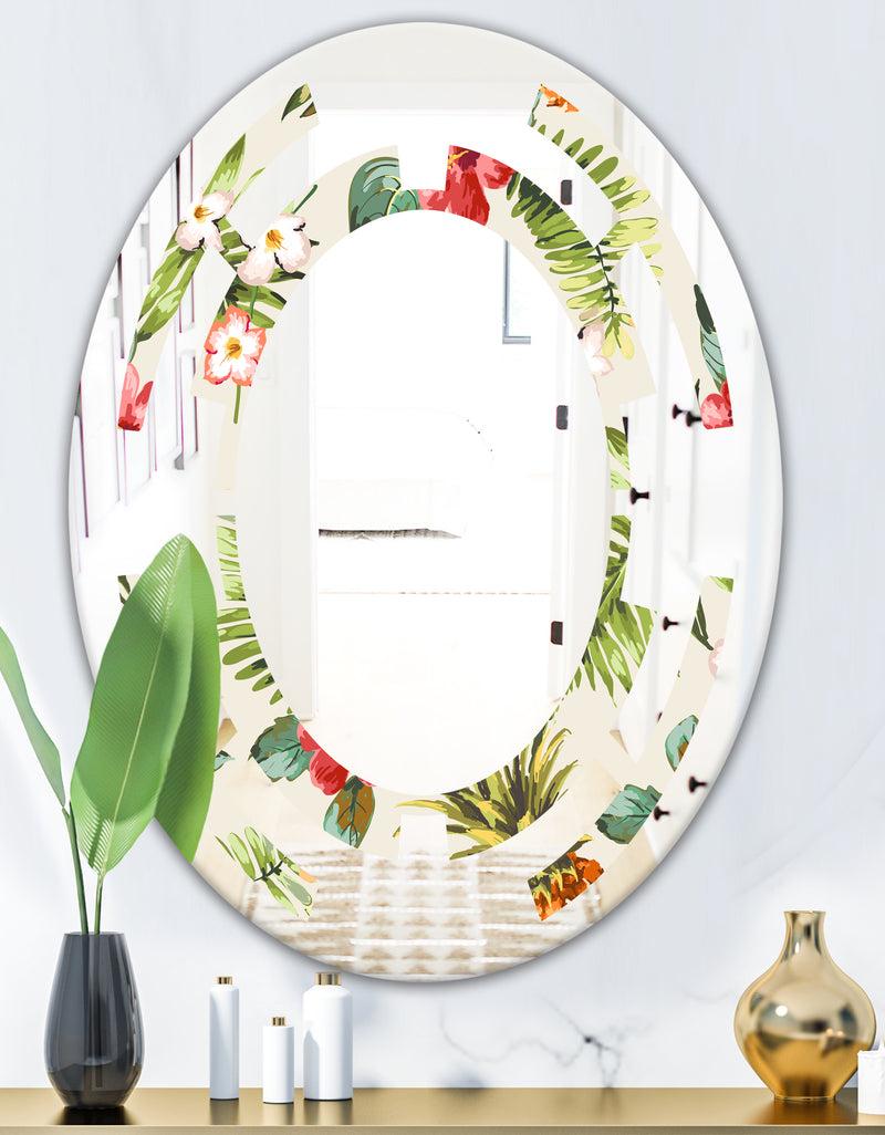 DesignQ Pineapple Summer Bliss IV - Cottage Round Or Oval Wall Mirror - Space