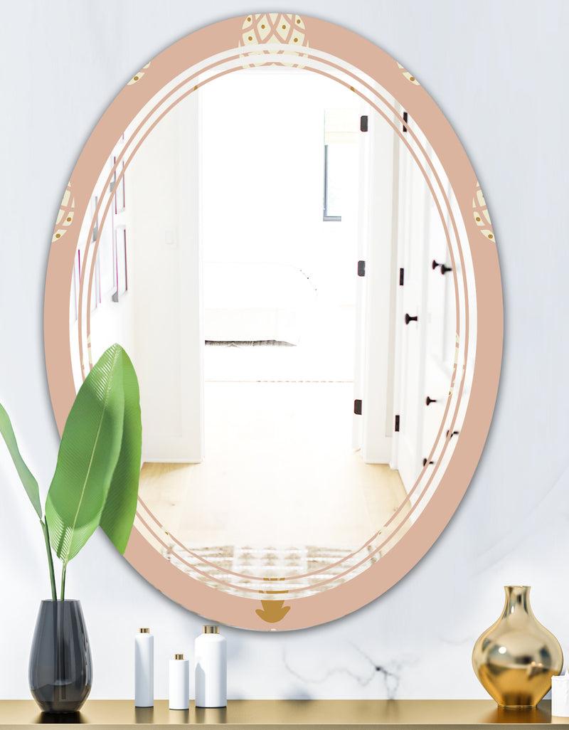 DesignQ Pineapple Summer Bliss VII - Modern Round Or Oval Wall Mirror - Triple C