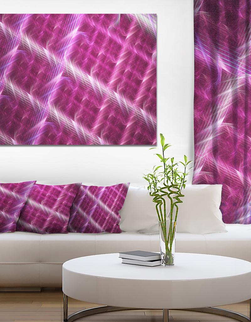DesignQ Pink Abstract Metal Grill - Extra Large Abstract Art On Canvas