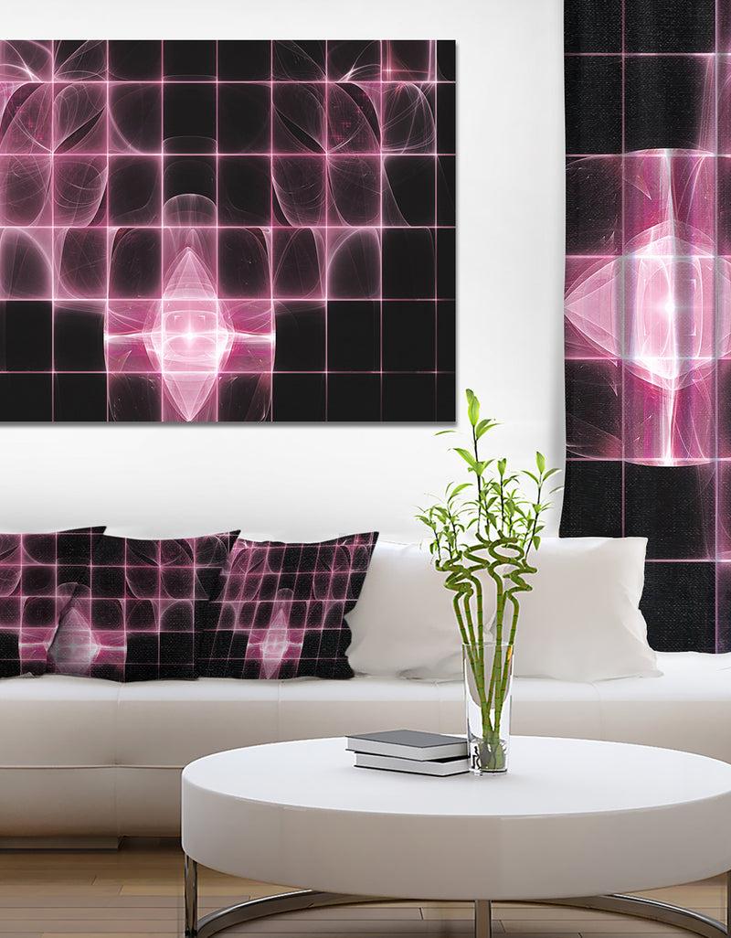 DesignQ Pink Bat Outline on Radar - Abstract Wall Art on Canvas