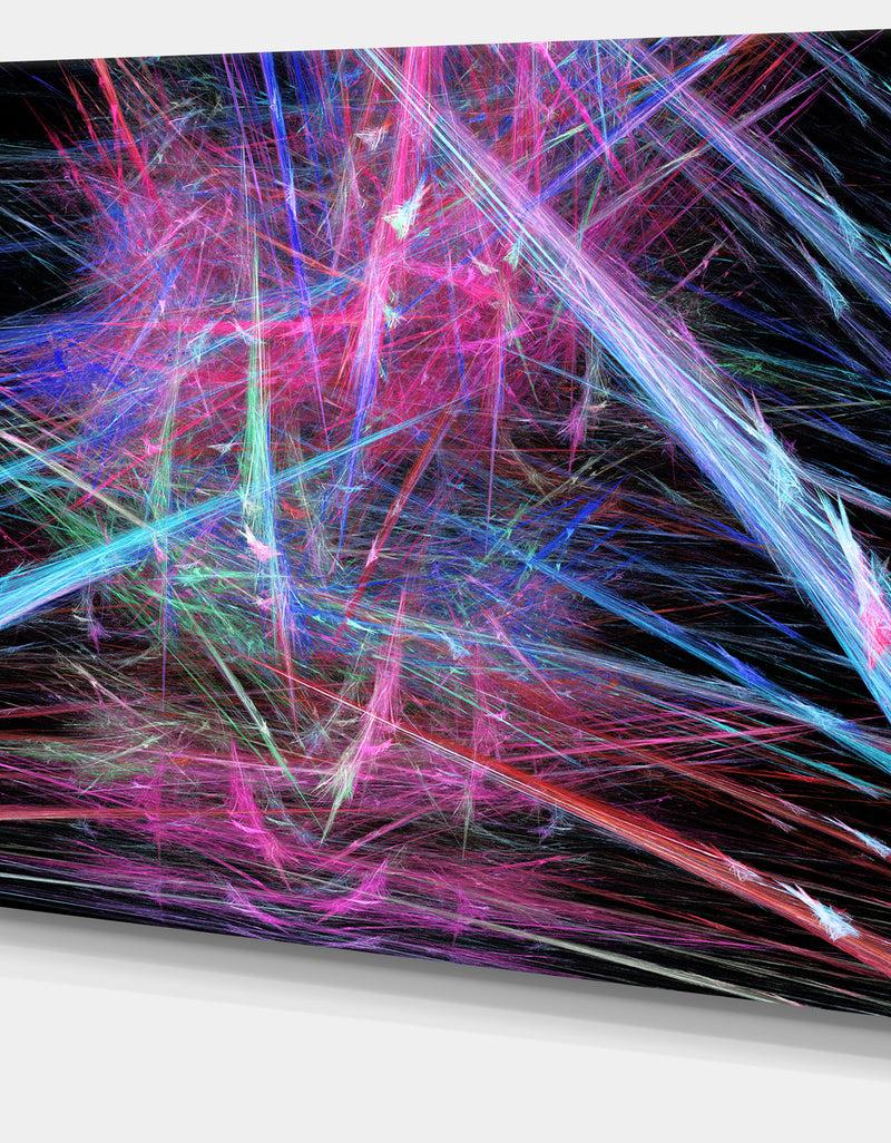 DesignQ Pink Blue Magical Fractal Pattern - Extra Large Abstract Canvas Wall Art