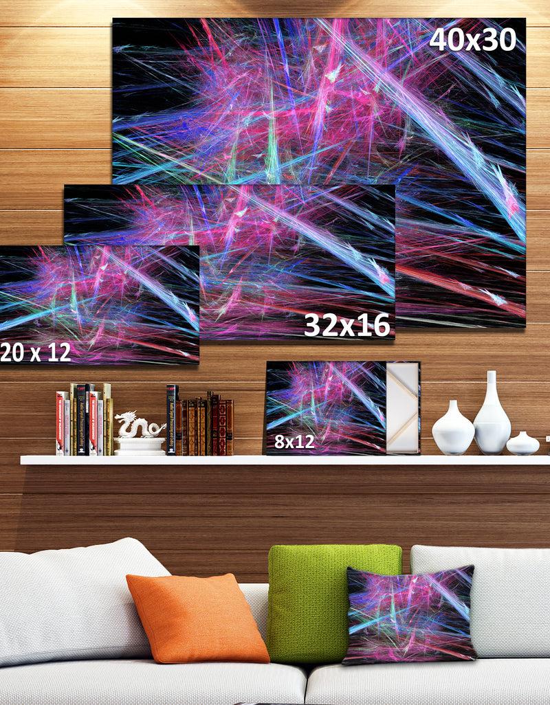 DesignQ Pink Blue Magical Fractal Pattern - Extra Large Abstract Canvas Wall Art