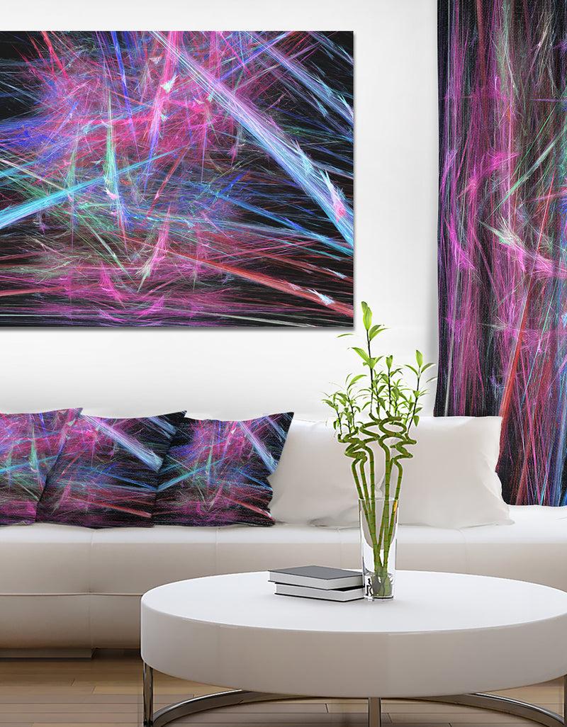 DesignQ Pink Blue Magical Fractal Pattern - Extra Large Abstract Canvas Wall Art