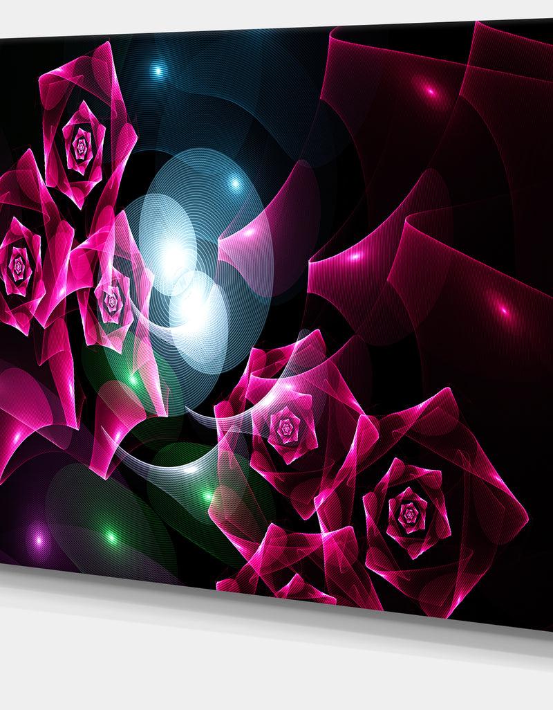 DesignQ Pink Bouquet Of Beautiful Roses - Abstract Wall Art On Canvas