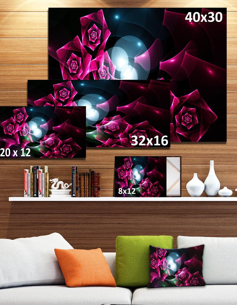 DesignQ Pink Bouquet Of Beautiful Roses - Abstract Wall Art On Canvas