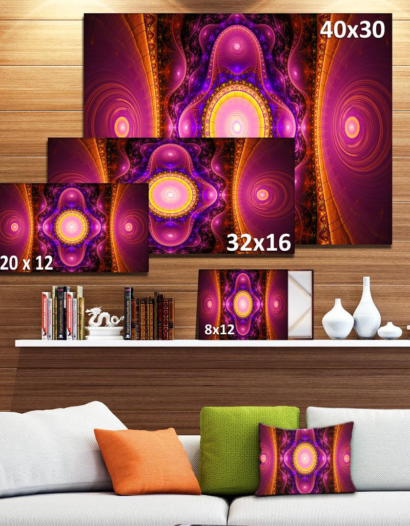 DesignQ Pink Cryptical Fractal Design - Abstract Wall Art Canvas