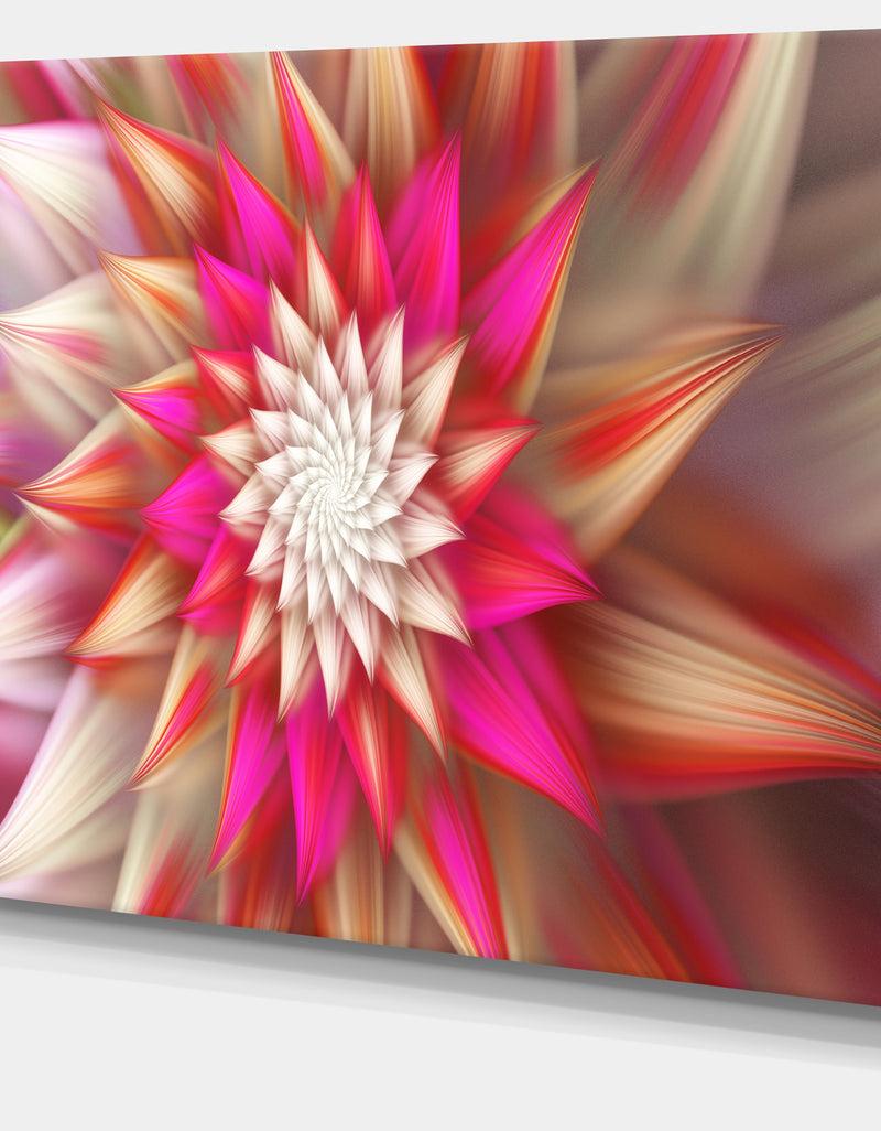 DesignQ Pink Exotic Fractal Flower - Extra Large Canvas Art Print