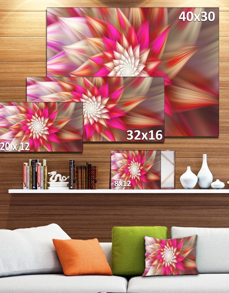 DesignQ Pink Exotic Fractal Flower - Extra Large Canvas Art Print