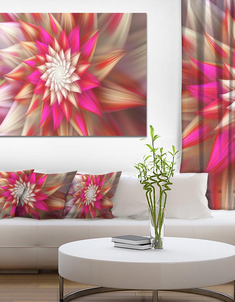 DesignQ Pink Exotic Fractal Flower - Extra Large Canvas Art Print