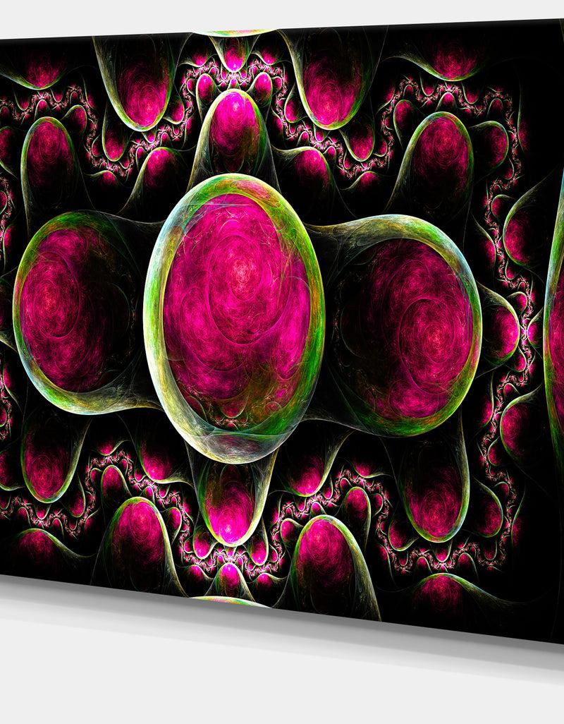 DesignQ Pink Exotic Fractal Pattern - Abstract Art On Canvas