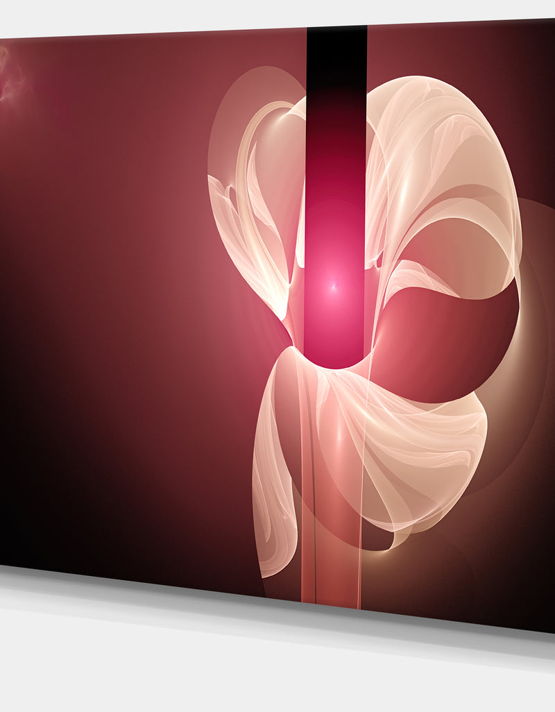 DesignQ Pink Flower Fractal Illustration - Large Glossy Canvas Art Print