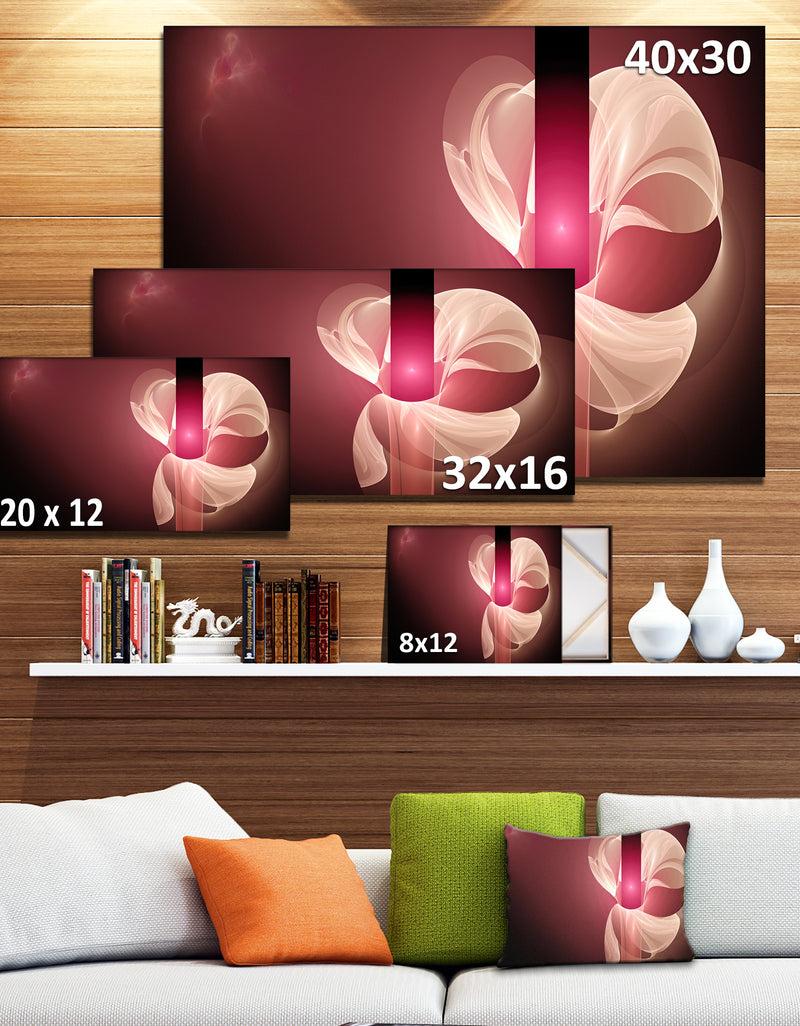 DesignQ Pink Flower Fractal Illustration - Large Glossy Canvas Art Print