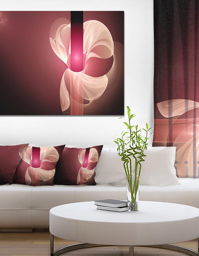 DesignQ Pink Flower Fractal Illustration - Large Glossy Canvas Art Print
