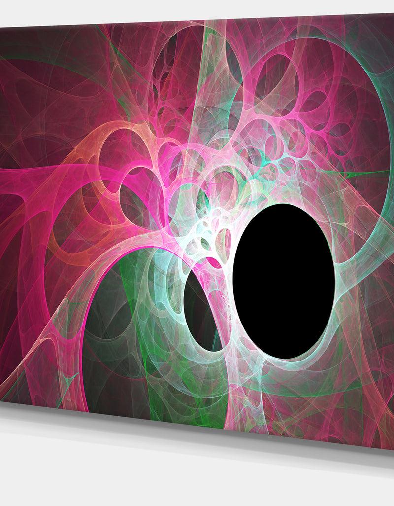 DesignQ Pink Fractal Angel Wings - Abstract Wall Art Canvas