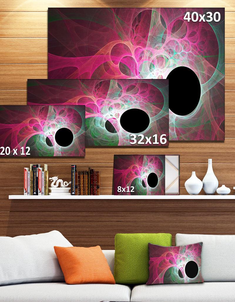 DesignQ Pink Fractal Angel Wings - Abstract Wall Art Canvas
