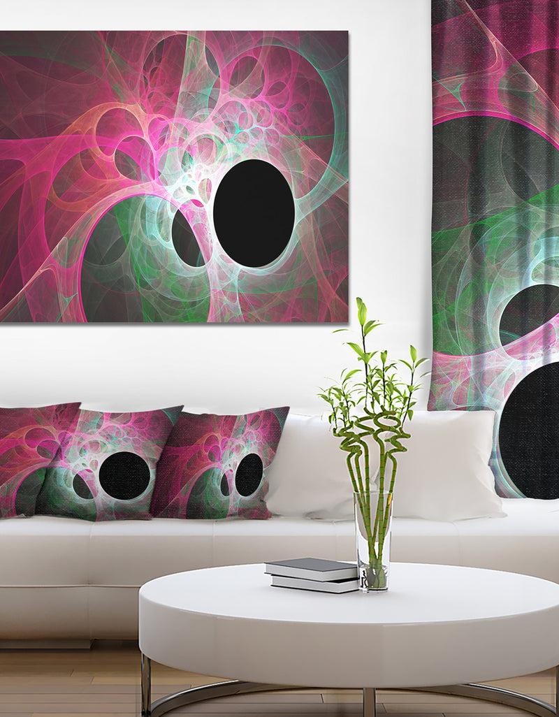 DesignQ Pink Fractal Angel Wings - Abstract Wall Art Canvas