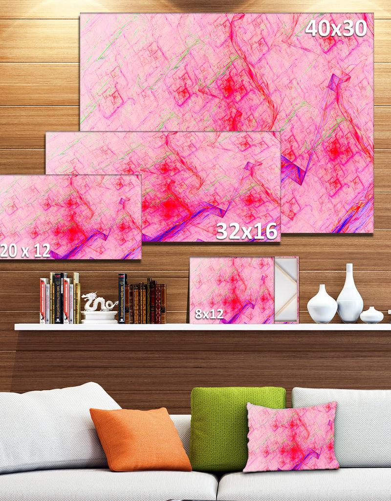 DesignQ Pink Fractal Electric Lightning - Abstract Art On Canvas