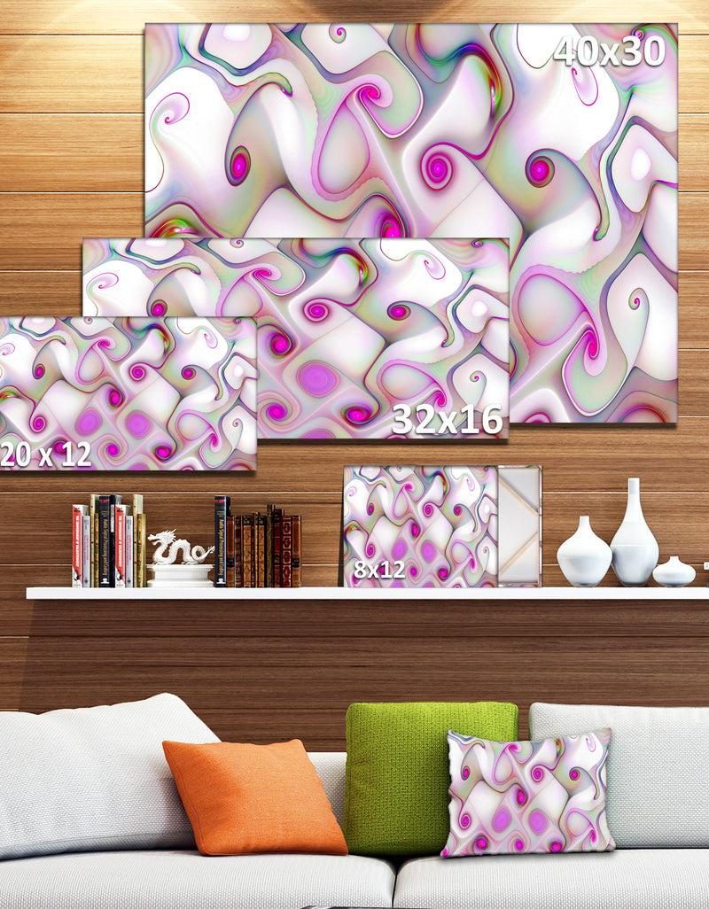 DesignQ Pink Fractal Pattern With Swirls - Abstract Canvas Wall Art