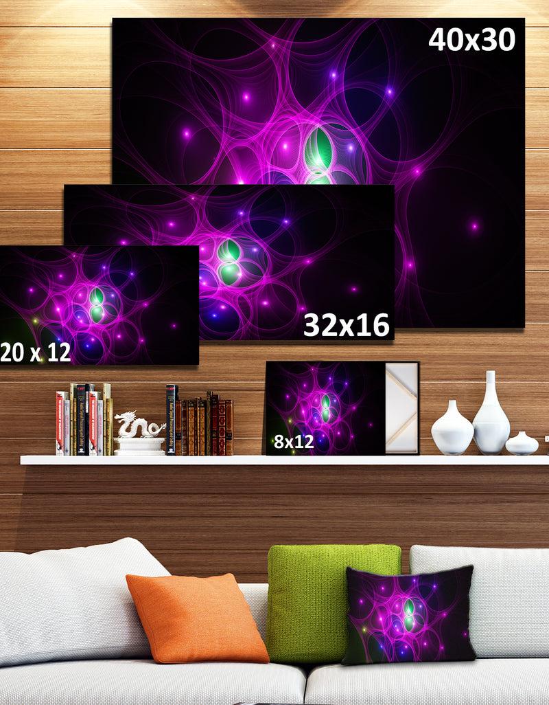 DesignQ Pink Fractal Space Circles - Extra Large Abstract Canvas Art Print