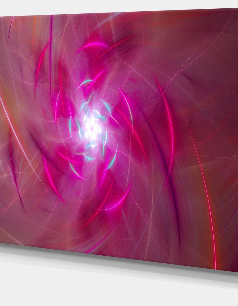 DesignQ Pink Fractal Whirlpool Design - Abstract Wall Art Canvas