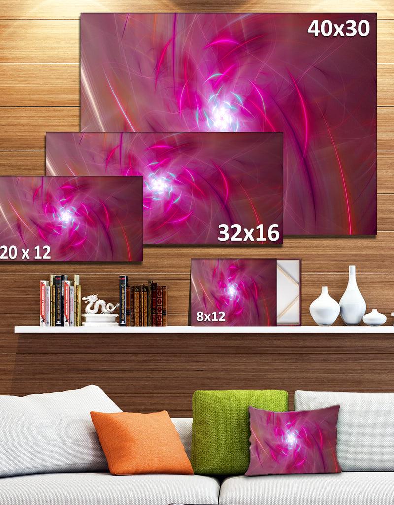 DesignQ Pink Fractal Whirlpool Design - Abstract Wall Art Canvas