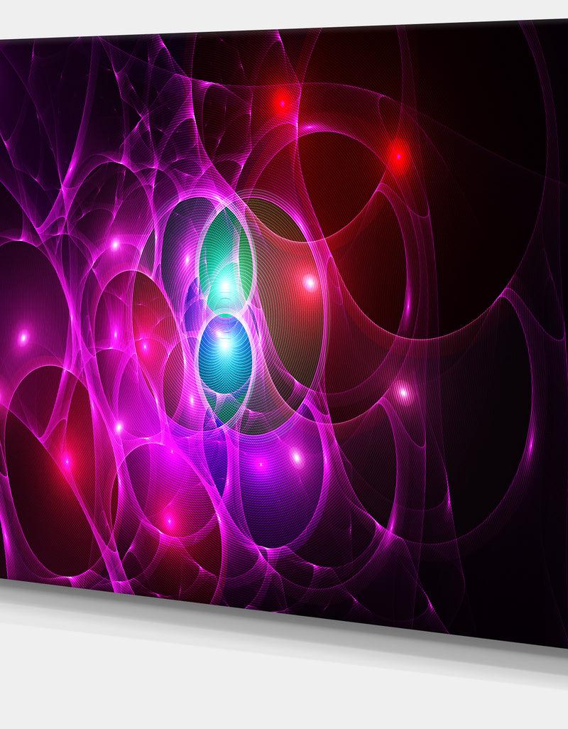 DesignQ Pink Glowing Bubbles Time - Extra Large Abstract Canvas Art Print Canvas