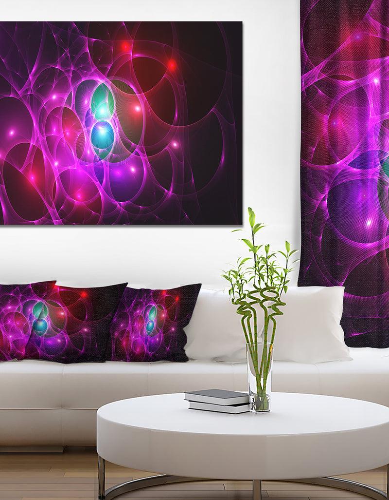 DesignQ Pink Glowing Bubbles Time - Extra Large Abstract Canvas Art Print Canvas