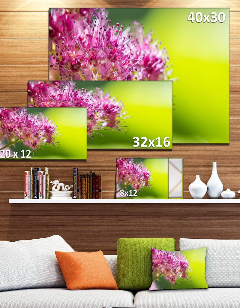 DesignQ Pink Little Flowers In Green - Floral Canvas Art Print