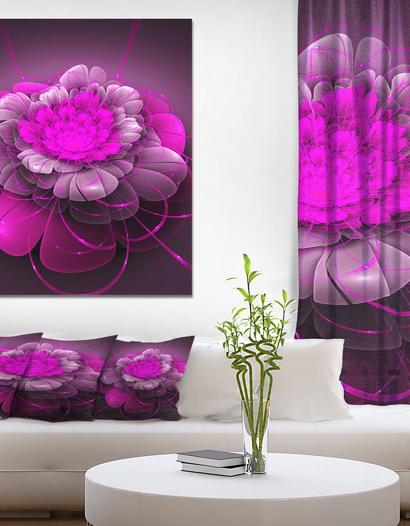 DesignQ Pink Lotus - Floral Contemporary Art on wrapped Canvas