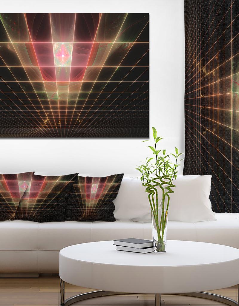 DesignQ Pink On Black Laser Protective Grids - Abstract Wall Art On Canvas