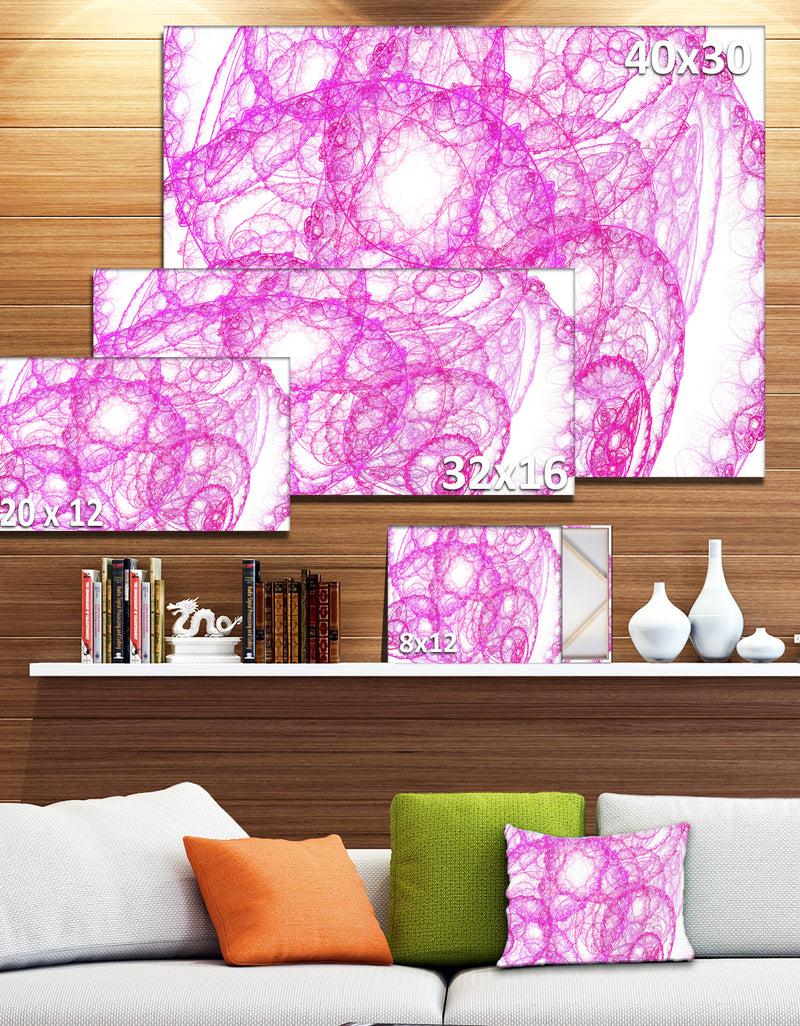 DesignQ Pink Pattern On White Background - Extra Large Canvas Art Print