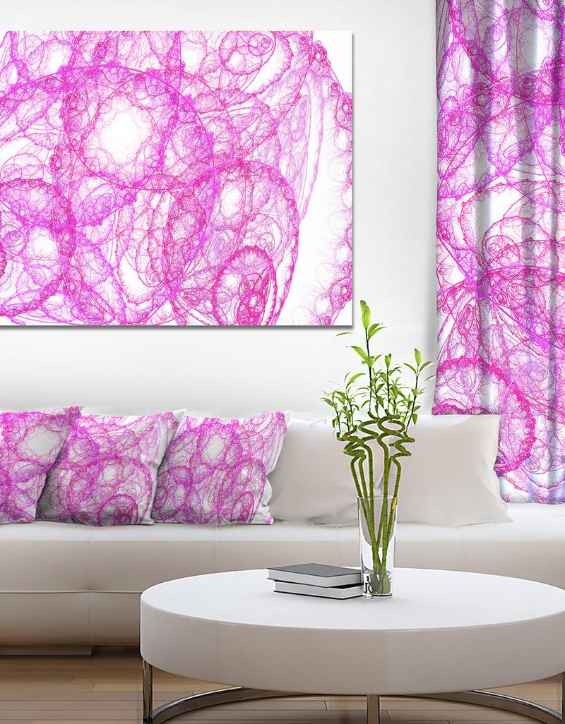 DesignQ Pink Pattern On White Background - Extra Large Canvas Art Print