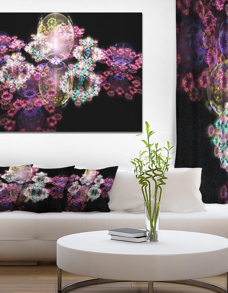 DesignQ Pink Water Drops on Mirror - Extra Large Abstract Canvas Art Print