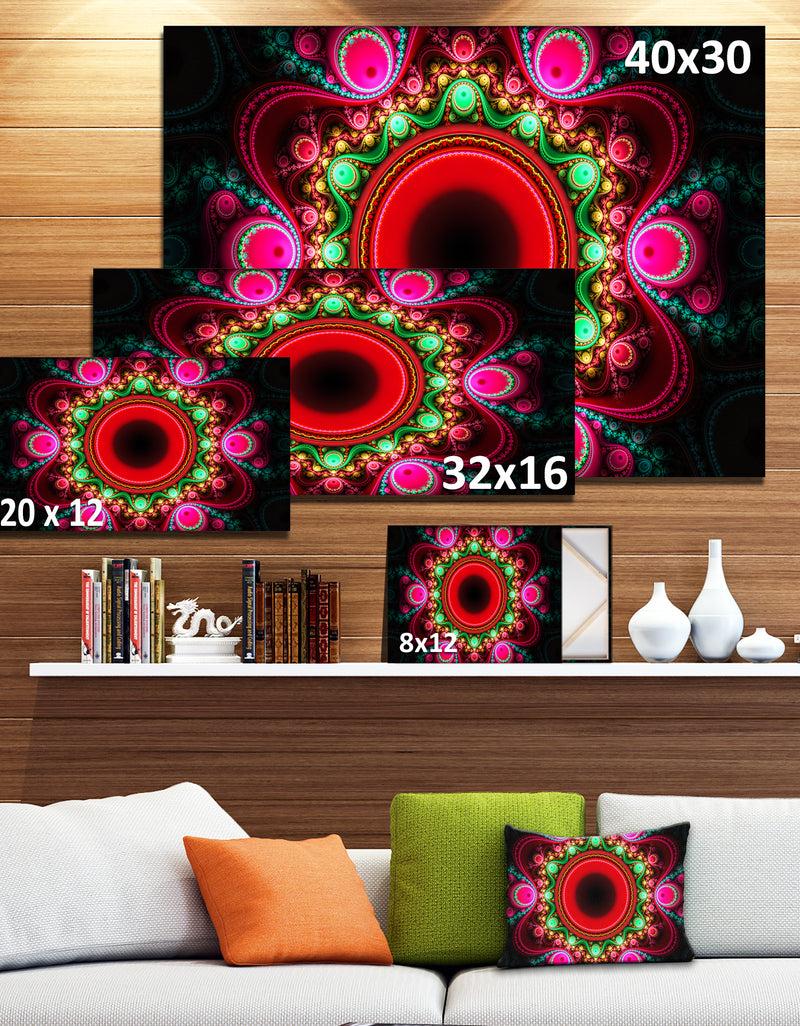 DesignQ Pink Wavy Curves And Circles - Large Wall Art On Canvas
