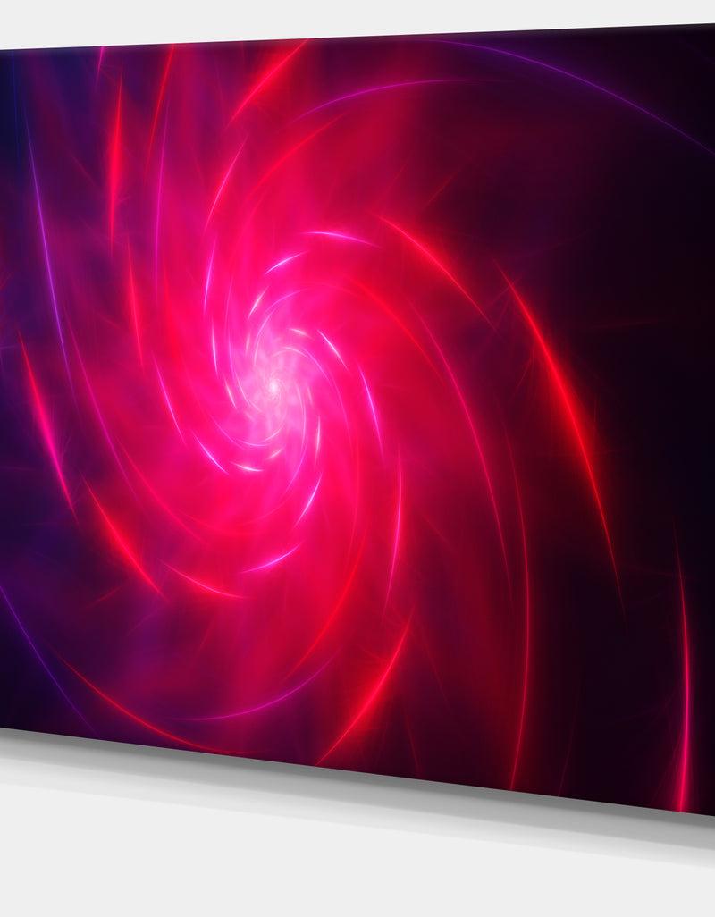 DesignQ Pink Whirlpool Fractal Spirals'Large Abstract Canvas Art Print