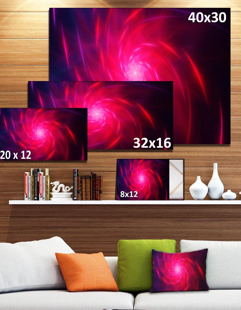 DesignQ Pink Whirlpool Fractal Spirals'Large Abstract Canvas Art Print