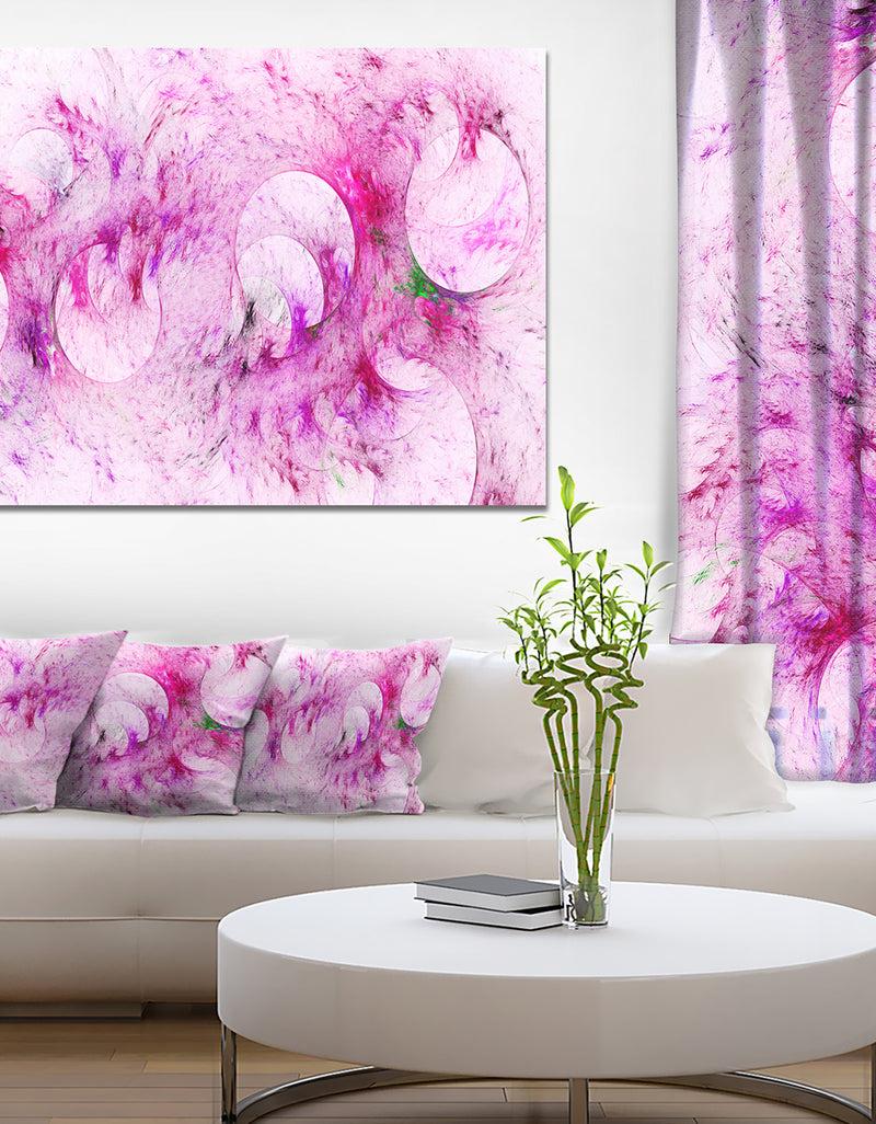 DesignQ Pink White Fractal Glass Texture - Abstract Artwork on Canvas