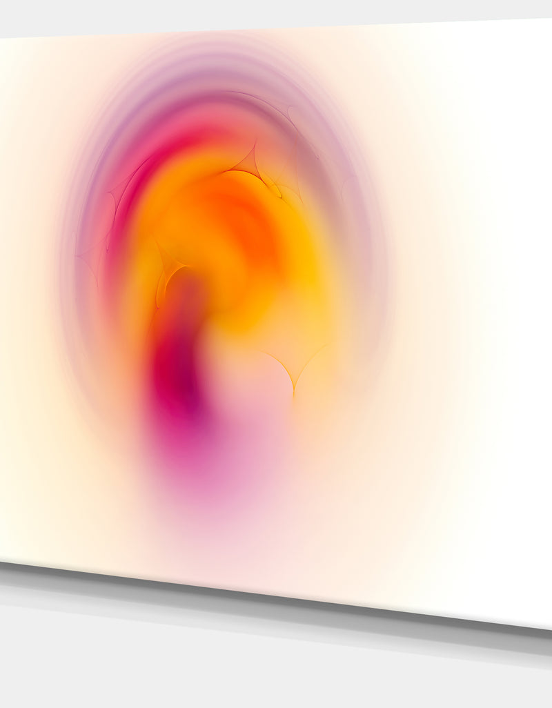 DesignQ Pink Yellow Luminous Misty Sphere - Extra Large Abstract Canvas Art Print