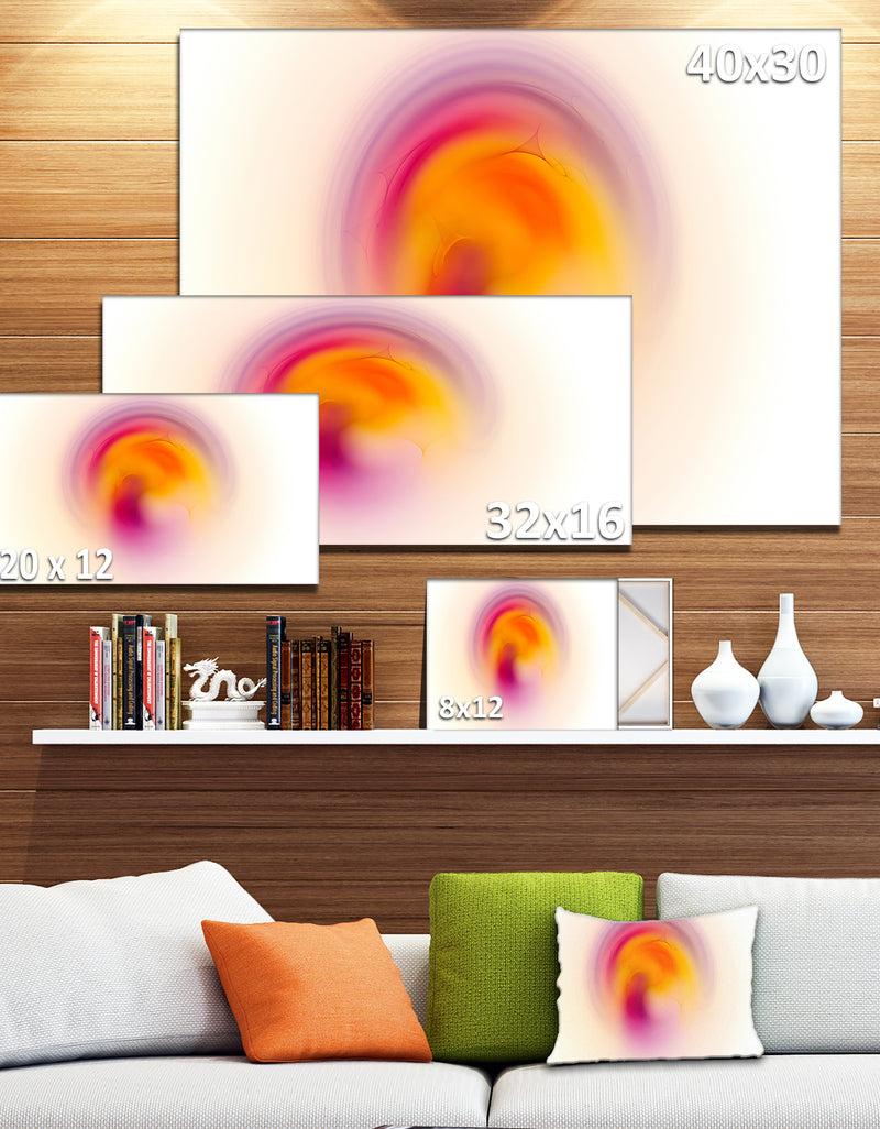DesignQ Pink Yellow Luminous Misty Sphere - Extra Large Abstract Canvas Art Print
