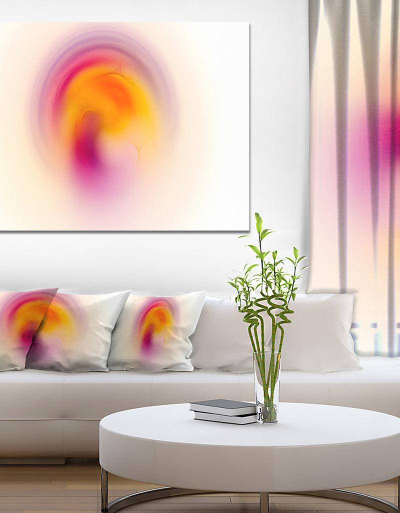 DesignQ Pink Yellow Luminous Misty Sphere - Extra Large Abstract Canvas Art Print