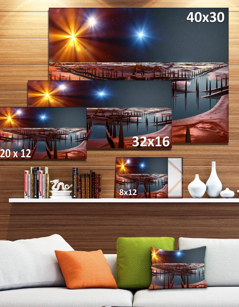 DesignQ Planet Of Souls Alien Land - Extra Large Landscape Canvas Art Print
