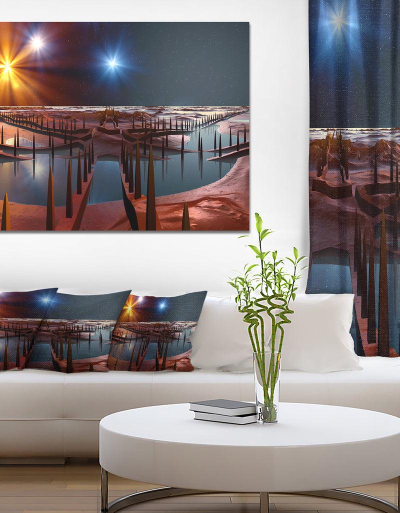 DesignQ Planet of Souls Alien Land - Extra Large Landscape Canvas Art Print