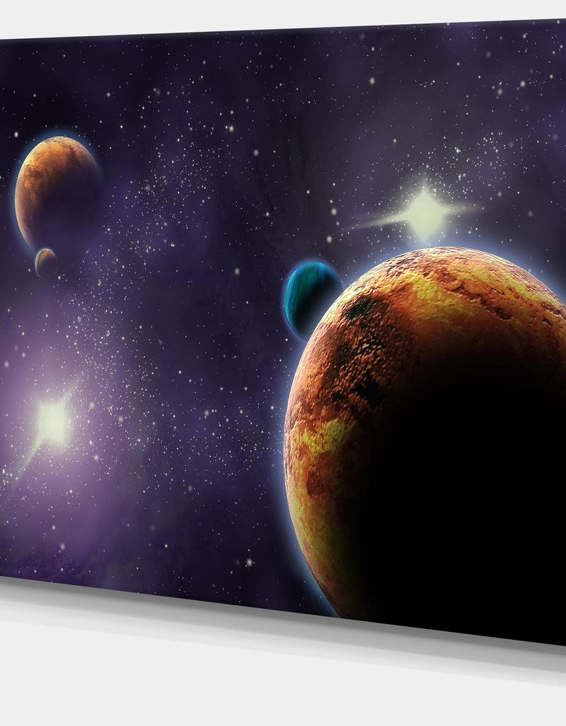 DesignQ Planets In Deep Dark Space Contemporary Artwork