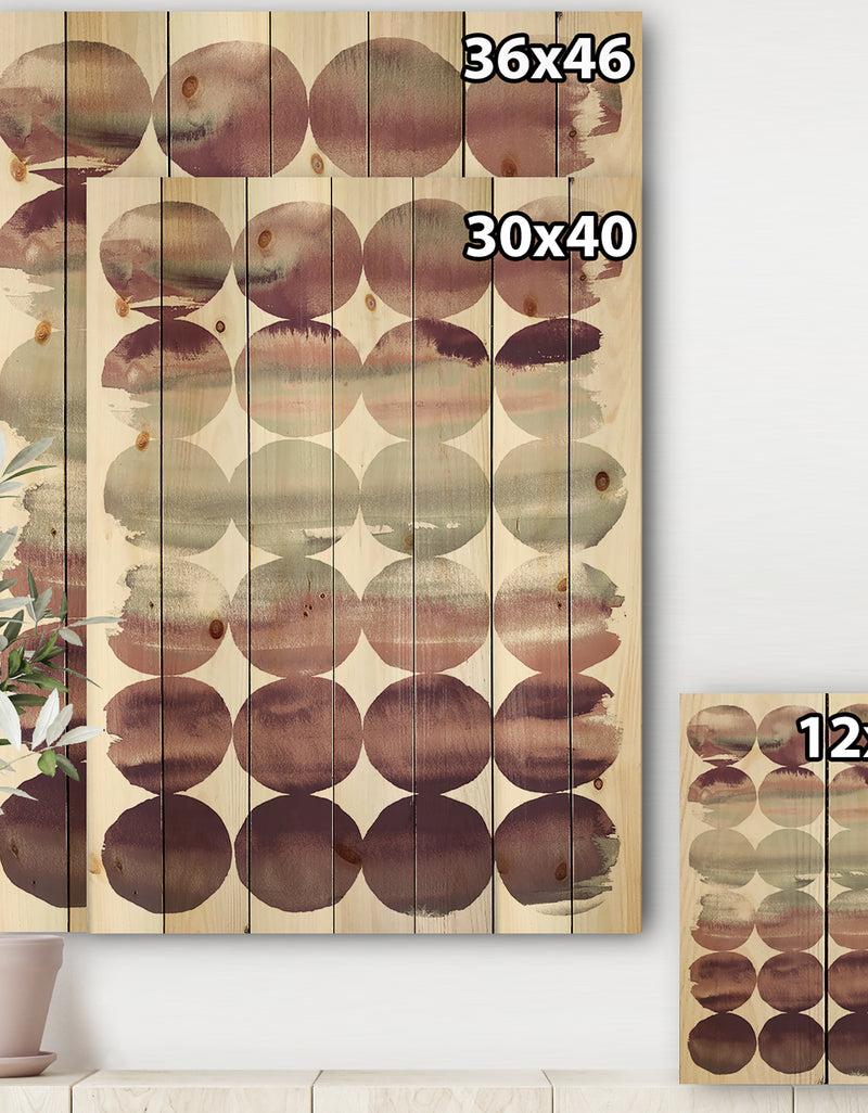 DesignQ Plum Dots Minimal Geometric I - Transitional Print On Natural Pine Wood