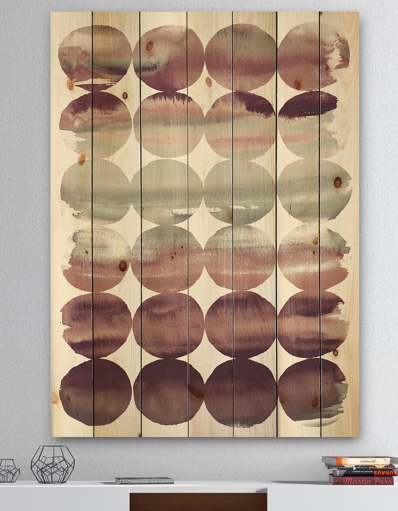 DesignQ Plum Dots minimal geometric I - Transitional Print on Natural Pine Wood